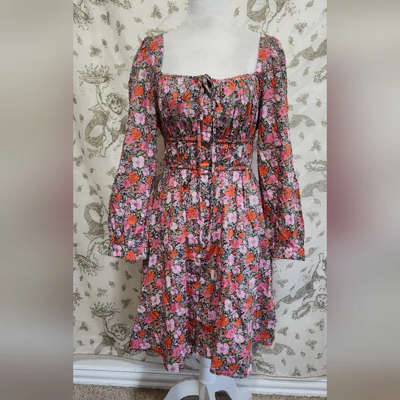 J. Crew Liberty Fabric Sz 8 Floral Cinched Waist Cotton Dress in Meadow Song - Picture 1 of 7